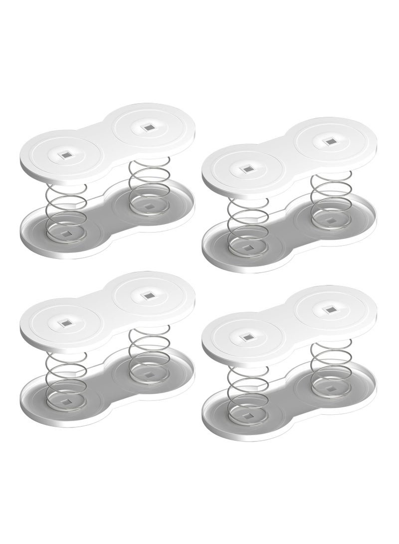 KASTWAVE حامل صندوق المناديل مع دعم نابض، غطاء صندوق المناديل الوجهية بركة رفع تلقائية، حامل موزع المناديل للسيارة لسطح المكتب، الحمام، المكتب، المطبخ، المرحاض - أبيض 4 قطع - Image 1