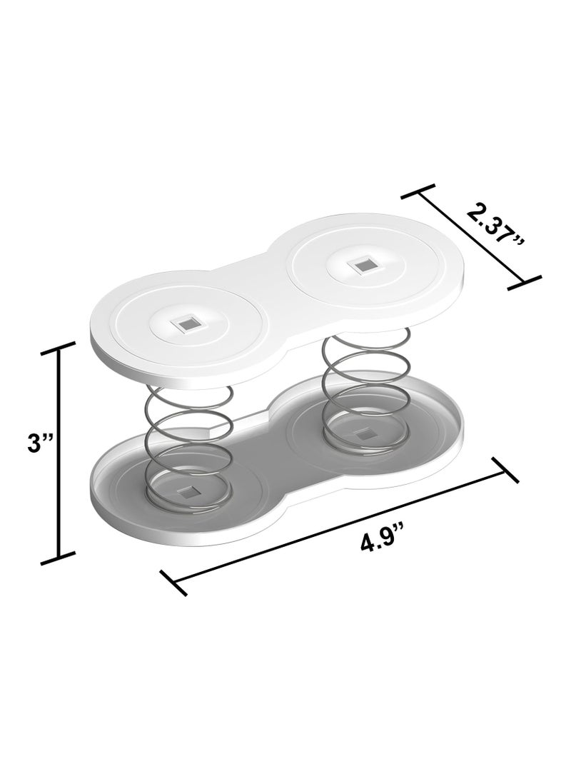 KASTWAVE حامل صندوق المناديل مع دعم نابض، غطاء صندوق المناديل الوجهية بركة رفع تلقائية، حامل موزع المناديل للسيارة لسطح المكتب، الحمام، المكتب، المطبخ، المرحاض - أبيض 4 قطع - Image 2