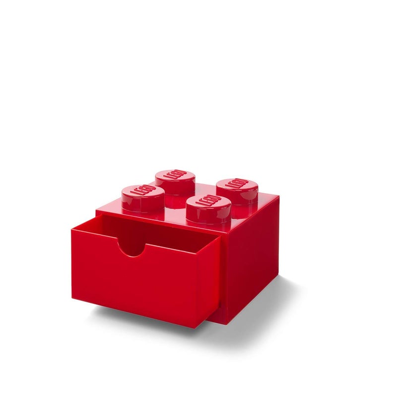 Room Copenhagen صندوق تخزين LEGO من Room Copenhagen - درج مكتب Brick 4، صندوق تخزين قابل للتكديس 4-Stud، 6.2 × 6.2 × 4.4 إنش، أحمر - Image 4