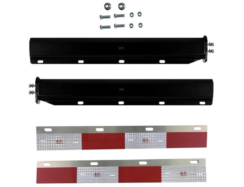 Torque Black Mud Flap Hanger Pair Set 30 Inch Straight Angled 2-1/2 inch Bolt Pattern (TRMFH302) - Image 1