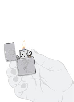 Zippo Ae184621 250 Dragon Design High Polish Chrome Windproof Lighter  - Image 5