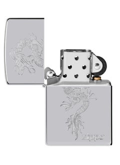 Zippo Ae184621 250 Dragon Design High Polish Chrome Windproof Lighter  - Image 4