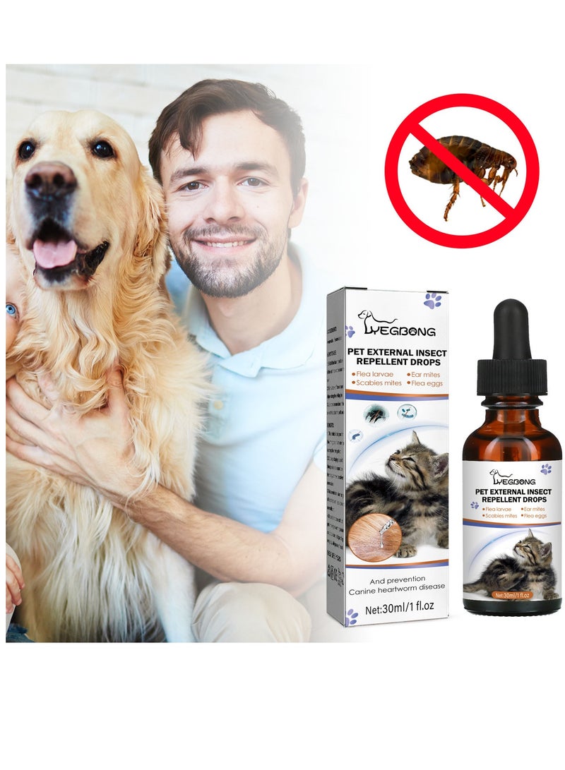 Yegbong Pet External Insect Repellent Drops Dog and Cat Drops Spray Cleaning and Removing Lice Sub-tick flea 30ml - Image 2