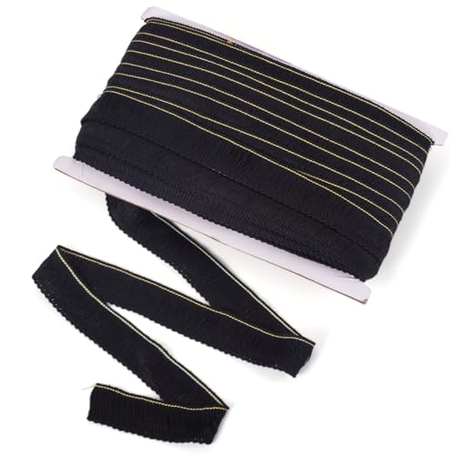 Mega Pet MegaPet Black Polyester Fringe Tassel Lace Trim 1 Inch x 82 Feet Chainette Fringe Fibre Trim for Sewing Quilting DIY Home Decoration - Image 1