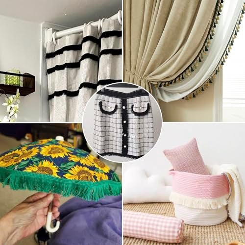 Mega Pet MegaPet Black Polyester Fringe Tassel Lace Trim 1 Inch x 82 Feet Chainette Fringe Fibre Trim for Sewing Quilting DIY Home Decoration - Image 5