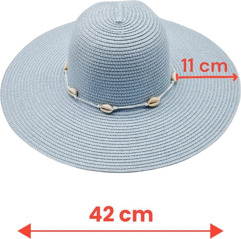 Tezzgelsin Women's Wide Brim Summer Straw Hat with Starfish Detail