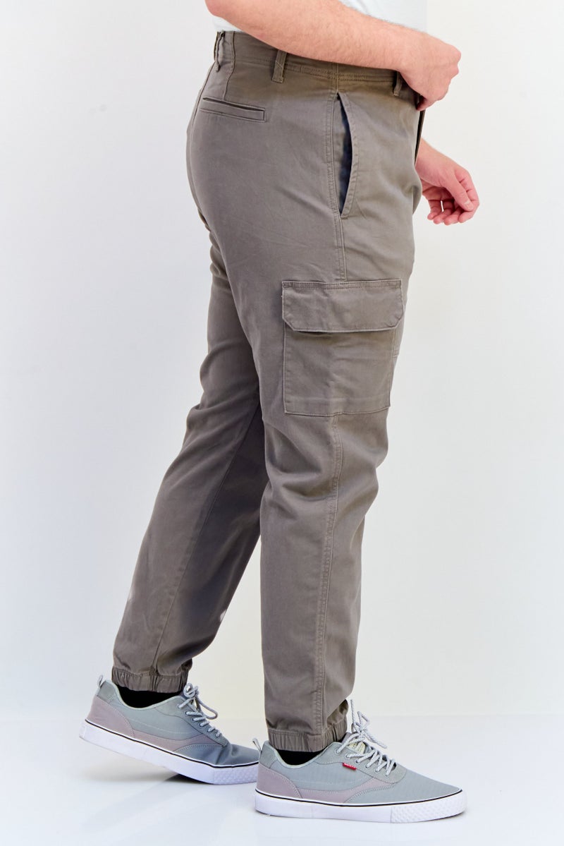 Celio Men Regular Fit Solid Cargo Pants, Taupe - Image 2