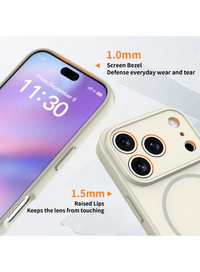 جراب أمان مغناطيسي لهاتف iPhone 17 Pro، لون متين أنيق، ملمس ناعم من مادة TPU+PC، ملفوف مغناطيسي دقيق، تغطية كاملة N52. - Image 4