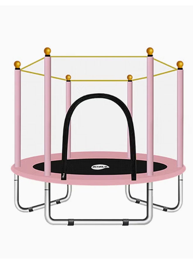 Arabest Mini Trampoline for Kids,Toddler Trampoline Indoor and Outdoor with Safety Net,Small Round Trampolines Pink 140x140x100cm,A Perfect Gift for Kids - Image 1