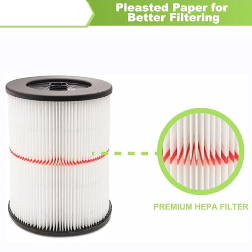 ANBOO Replacement Cartridge Filter for Shop Vac Craftsman 9-17816 Filter for Craftsman 17816 Vacuum Filter General Purpose Wet Dry Air Filter for 5 & Larger Gallon Vacuum Cleaner 2 Packs - Image 3