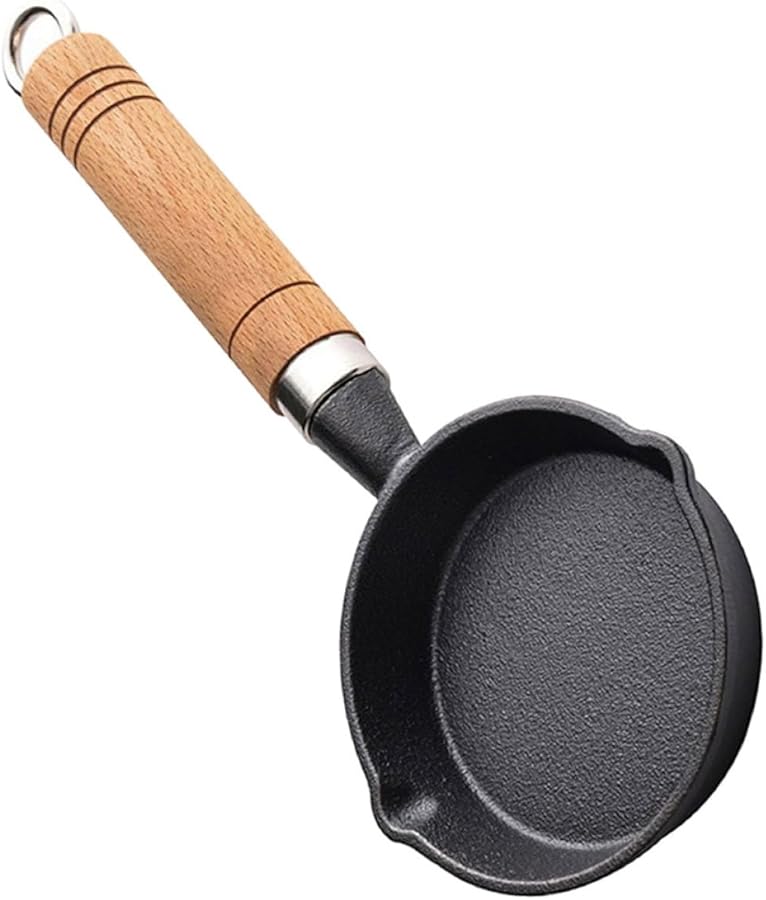 مقلاة حديدية صغيرة مقاس 6 بوصات مقاومة للحرارة لطهي البيض مع مقبض مريح - Image 2