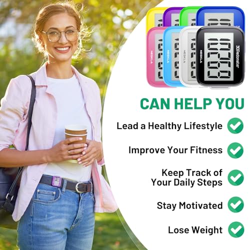 NESKLA 3D Pedometer for Walking, Simple Step Counter with Large Digital Display, Step Tracker with Removable Clip Lanyard, Accurately Track Steps for Men Women Kids Adults Seniors-Sky Blue - Image 4