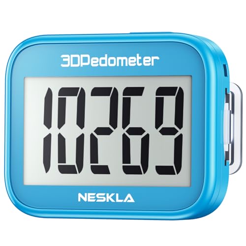 NESKLA 3D Pedometer for Walking, Simple Step Counter with Large Digital Display, Step Tracker with Removable Clip Lanyard, Accurately Track Steps for Men Women Kids Adults Seniors-Sky Blue - Image 1