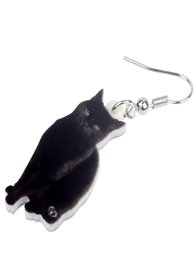 Bonsny Drop Dangle Sweet Black Cats Earrings Gift Pets Pattern Fashion Jewelry For Women - Image 4
