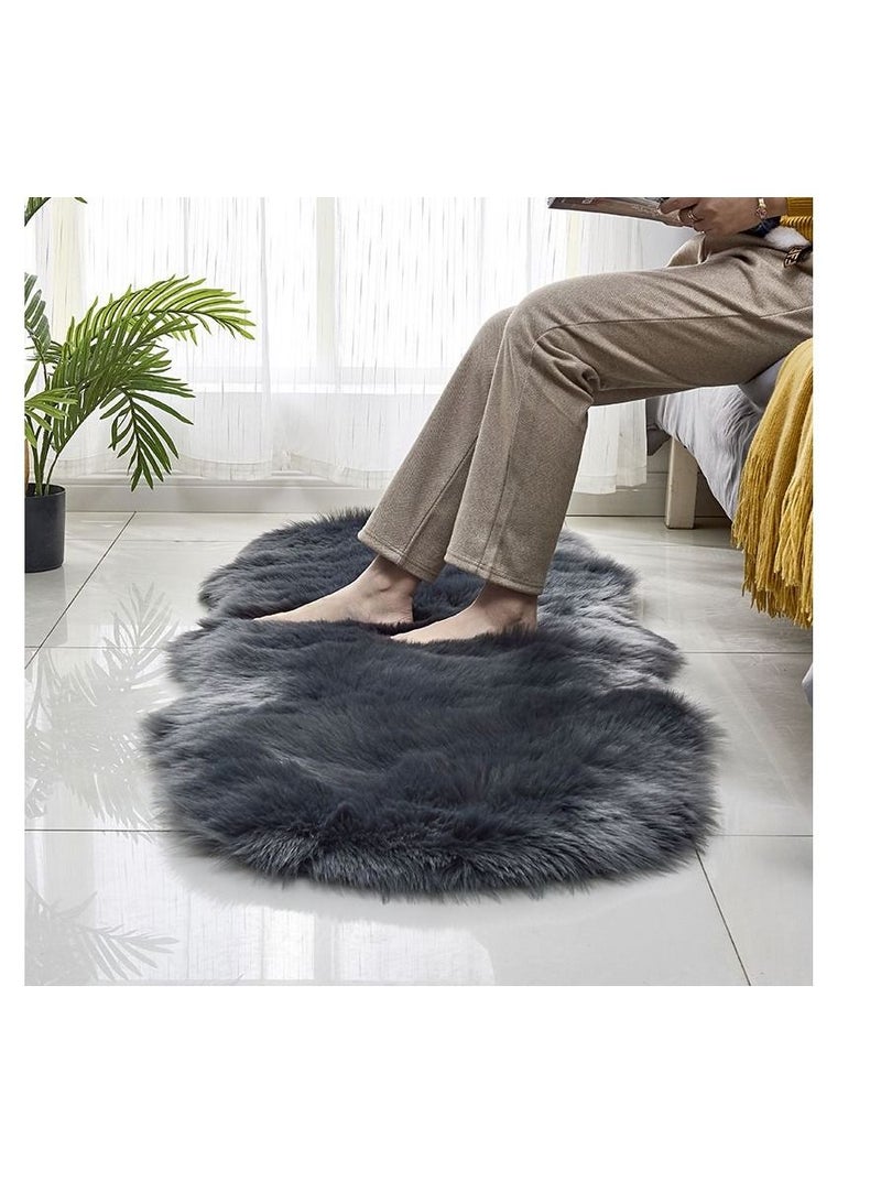Fluffy Imitation Wool couch Carpet Bedroom Decoration Bedside Carpet Living Room Carpet Irregular Plush Carpet Modern Minimalist  - Image 1