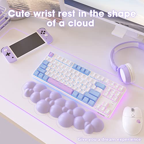 MANBASNAKE Keyboard Cloud Wrist Rest,PU High Density Memory Foam with Non-Slip Base for Typing Pain Relief,Ergonomic Keyboard Pad with Wrist Support for Home Office/Computer/Laptop/Gaming/Mac - Image 5
