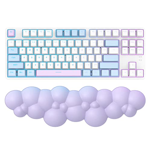 MANBASNAKE Keyboard Cloud Wrist Rest,PU High Density Memory Foam with Non-Slip Base for Typing Pain Relief,Ergonomic Keyboard Pad with Wrist Support for Home Office/Computer/Laptop/Gaming/Mac - Image 1