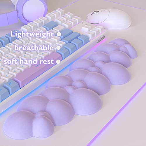 MANBASNAKE Keyboard Cloud Wrist Rest,PU High Density Memory Foam with Non-Slip Base for Typing Pain Relief,Ergonomic Keyboard Pad with Wrist Support for Home Office/Computer/Laptop/Gaming/Mac - Image 2