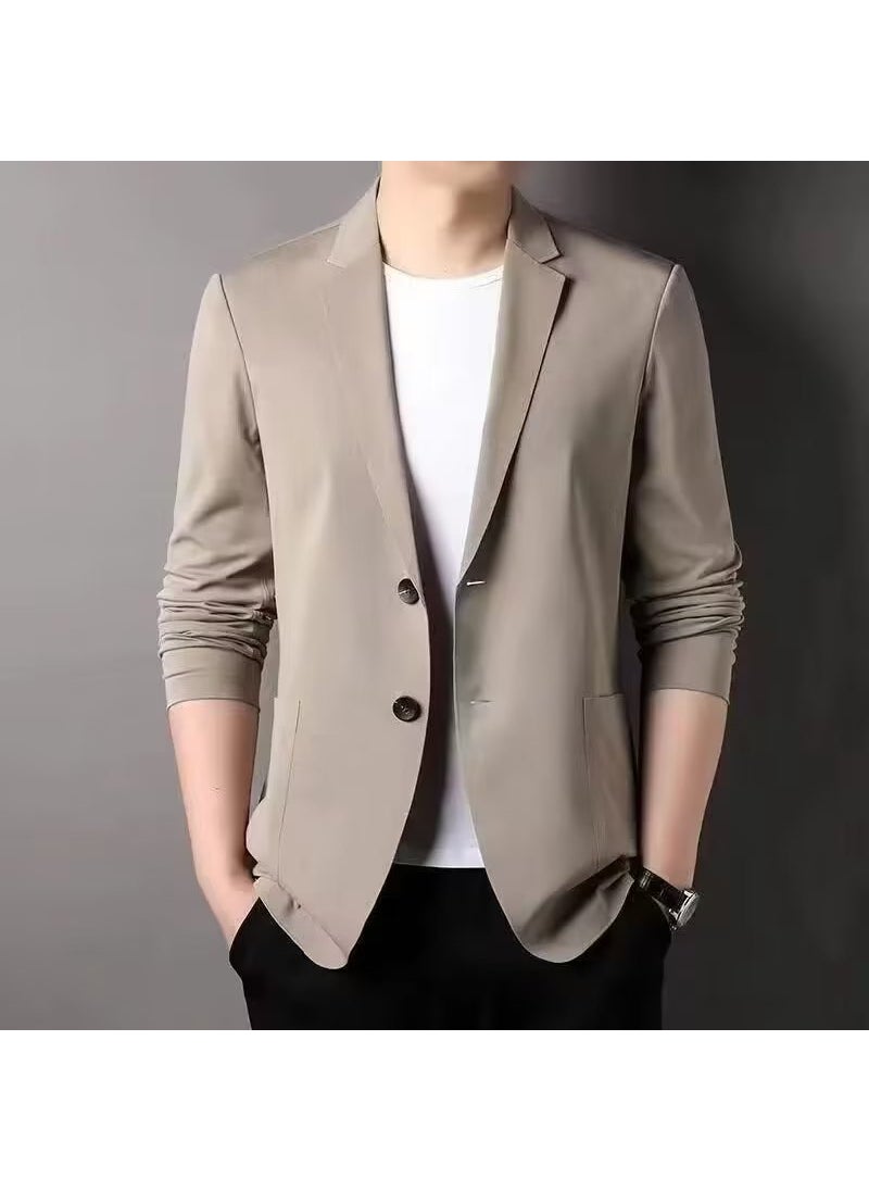 Generic - Mens Summer Ice Silk Thin Casual Suit Jacket Green - Image 1