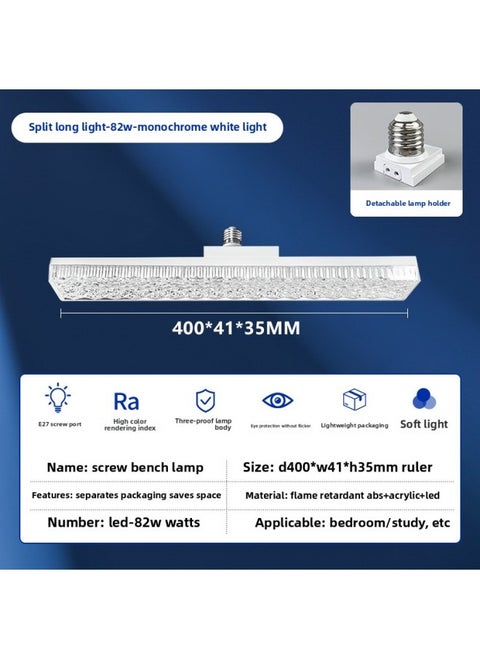 LED Crystal Strip Lamp E27 Screw Thread Spiral Energy-saving Lamp Integrated Chandelier Super Bright Bulb Household Ceiling-Specifications:82w-white Light [super Bright Flicker-free Long Crystal Lamp]