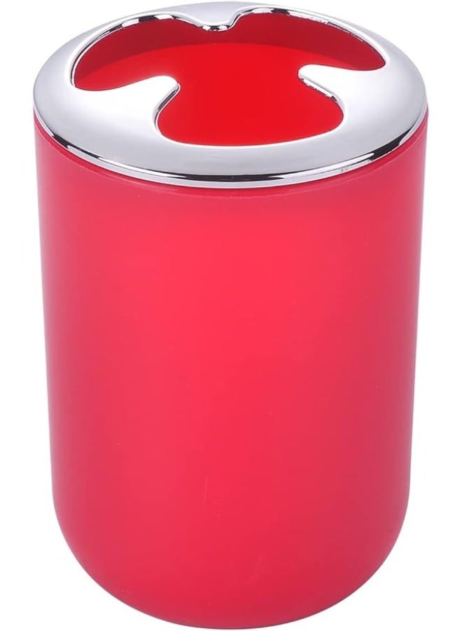 Bathroom Accessories Set 6 Piece Bath Ensemble Includes Soap Dispenser, Toothbrush Holder, Toothbrush Cup, Soap Dish for Decorative Countertop and Housewarming Gift, Red - Image 3