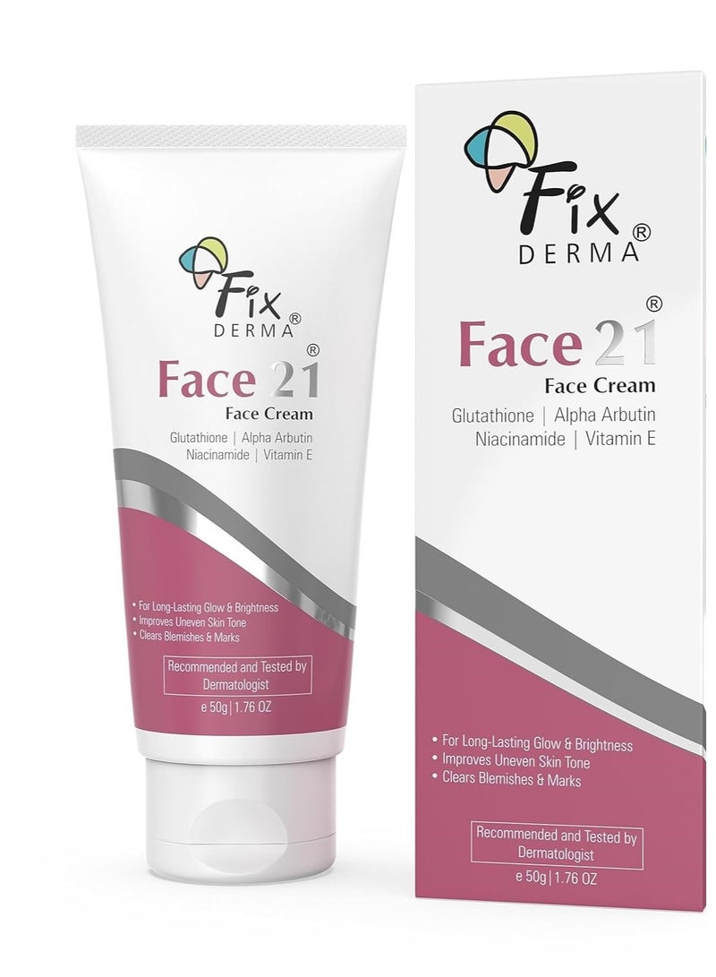 Fixderma Face 21 Cream with Alpha Arbutin | Anti Ageing Cream for Women | Reduces Wrinkles and Fine Lines - 50 gm - Image 1