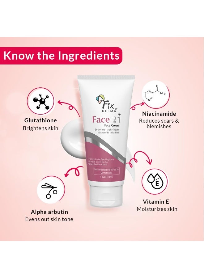 Fixderma Face 21 Cream with Alpha Arbutin | Anti Ageing Cream for Women | Reduces Wrinkles and Fine Lines - 50 gm - Image 4