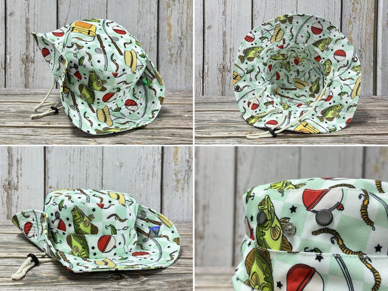 Enodtter Bass Fish Bucket Hat, Fishing Gifts for Men Women, Outdoor Summer Wide Brim Packable Printed Beach Sun Hats for Fisherman - Image 4