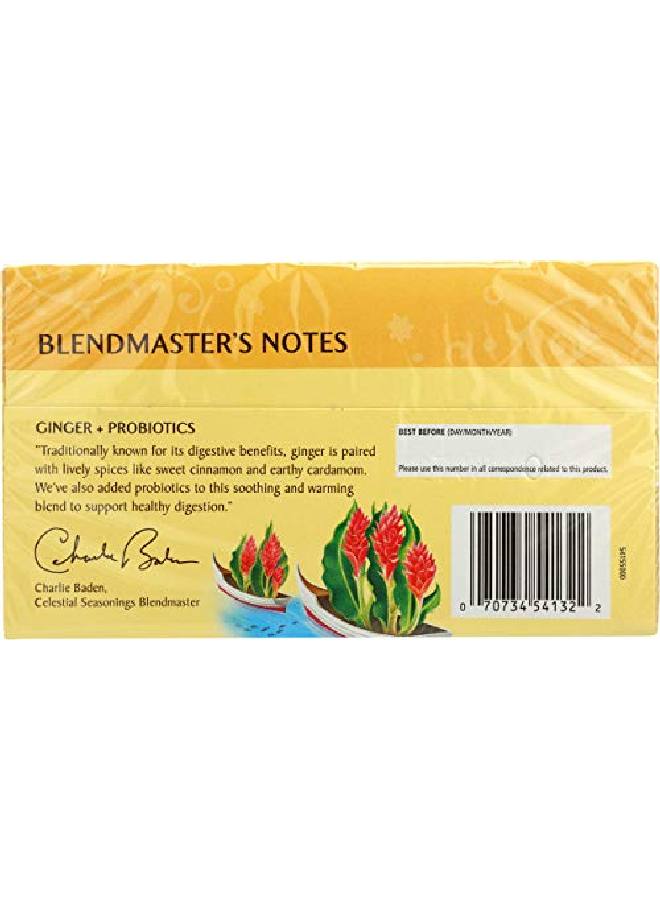 CELESTIAL SEASONINGS Ginger & Probiotics Herbal Tea 20 Ct - Image 3