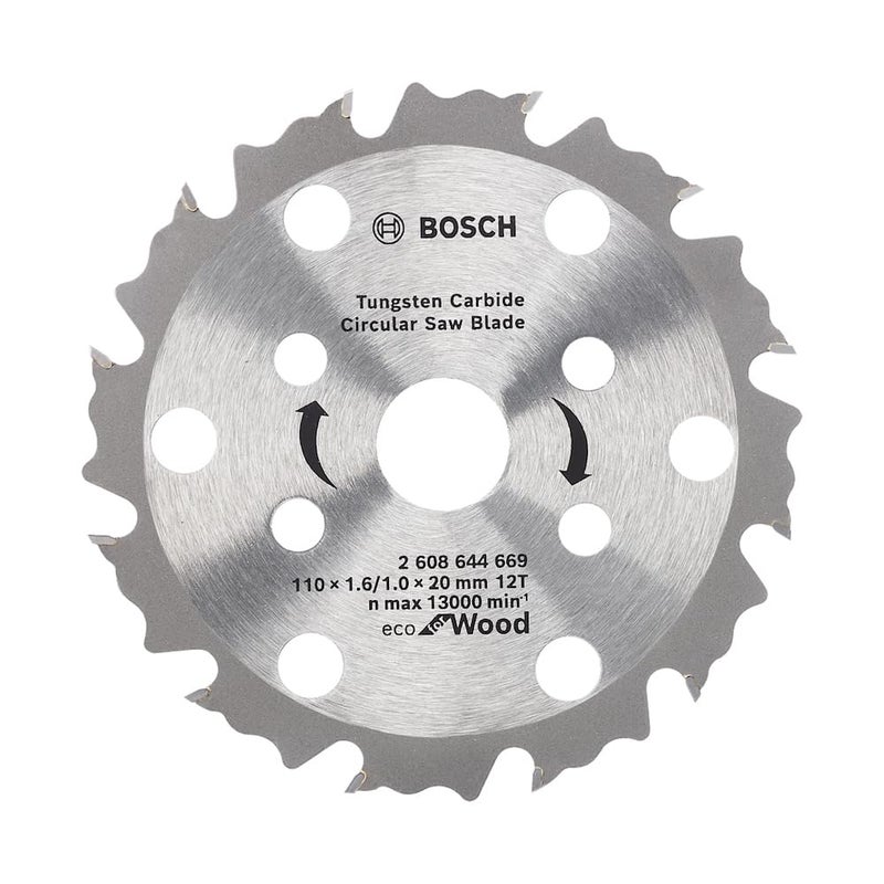 Bosch coolteQ Circular Saw Blade 4''-12T - Eco for Wood - 110 x 1.6/1.0 x 20mm - Tungsten Carbide - Image 5