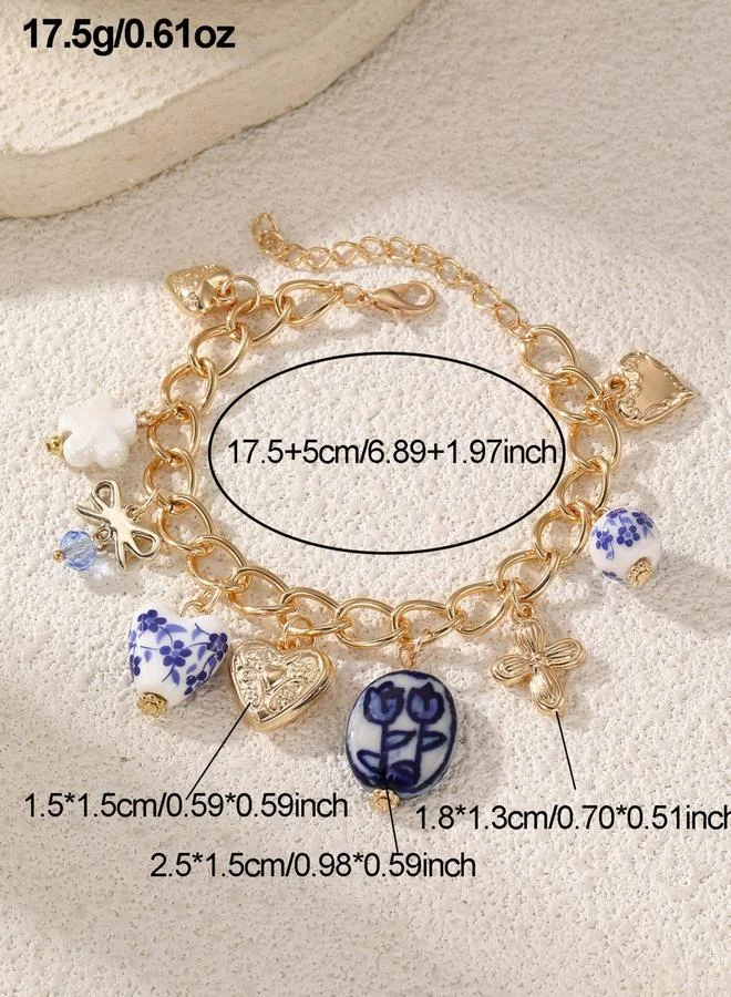 Take Two  Charm Bracelet with Ceramic Accents for Women | Best Price UAE