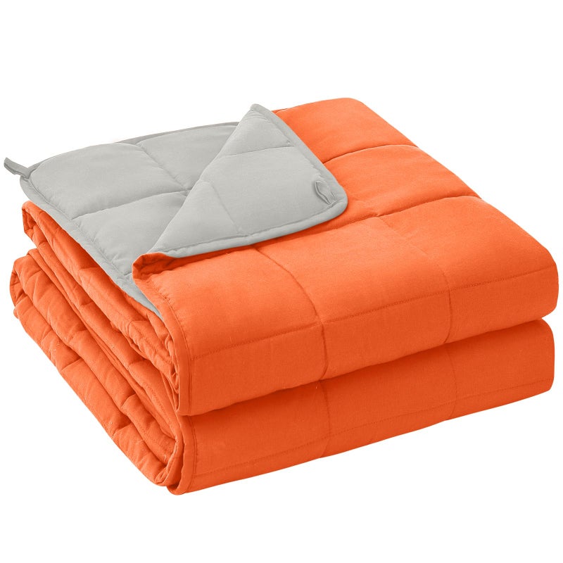 yescool Weighted Blanket for Adults 20 lbs 60 x 80 Orange Cooling Heavy Blanket for Sleeping Perfect for 190210 lbs Queen Size Breathable Blanket with Premium Glass Bead Machine Washable