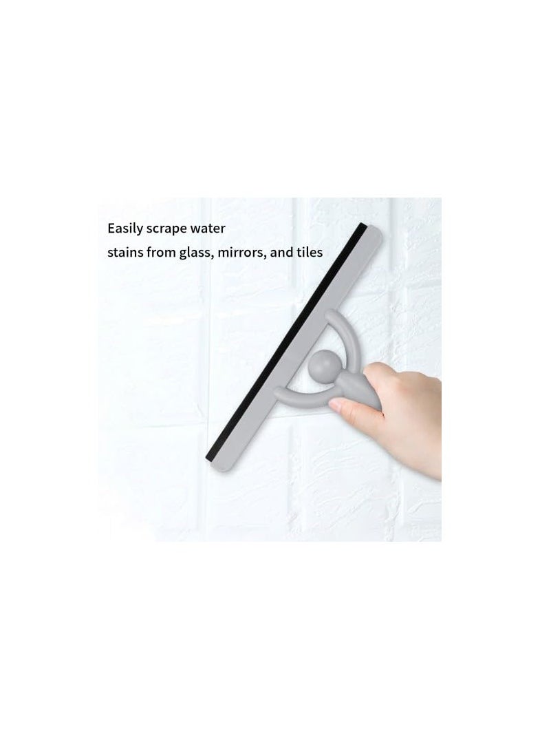 SYOSI Shower Squeegee with Man Handle, Window Glass Scraper, Rubber Window Cleaner Scrubber, Shower Screen Wiper, Multi-Purpose Squeegee for Mirror, Car, Window and Glass Bathroom, Kitchen (Grey)  - Image 4