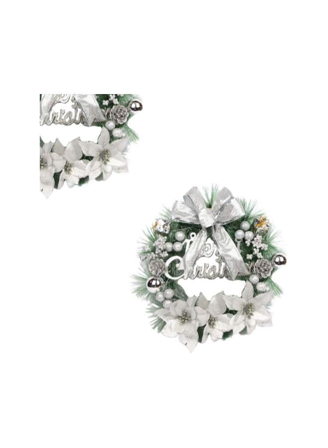 klarako Front Door Wreath Christmas Wreath, Christmas Garland 30cm Silver Christmas Wreath Decorations for Home Front Porch Decor - Image 3