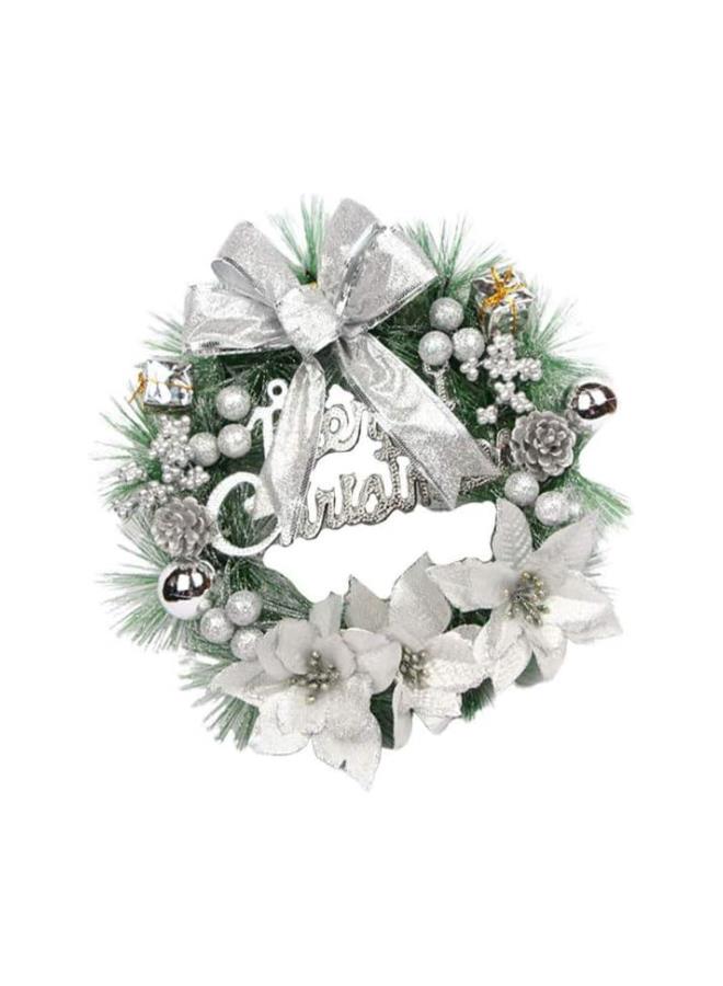 klarako Front Door Wreath Christmas Wreath, Christmas Garland 30cm Silver Christmas Wreath Decorations for Home Front Porch Decor - Image 2