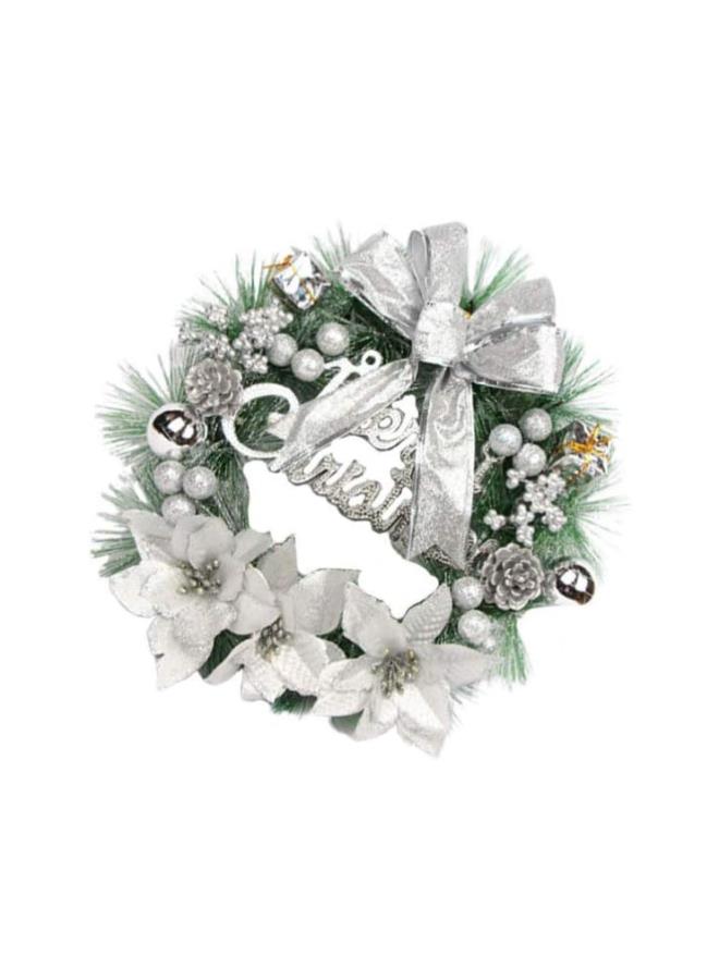 klarako Front Door Wreath Christmas Wreath, Christmas Garland 30cm Silver Christmas Wreath Decorations for Home Front Porch Decor - Image 4