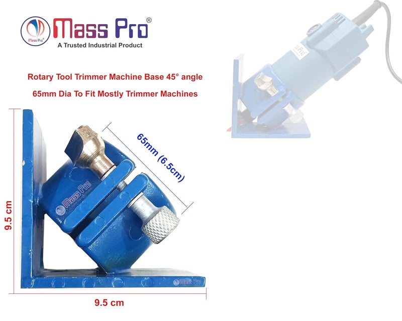 Mass Pro MassPro 1Pc 45° Fix Base for Trimmer Router Machine – Durable Woodworking Attachment for Precise Edge Trimming, Carpentry Slot Milling & Rotary Tool Routing – Compact & Easy to Install - Image 2