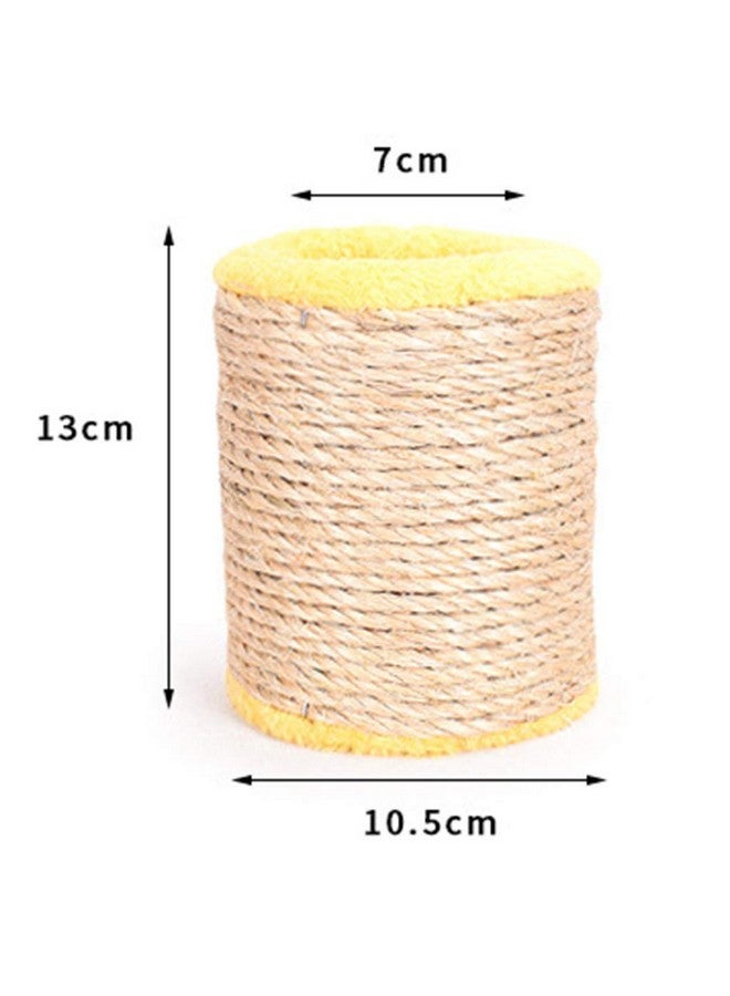 إيميلي بيتس عمود خدش للقطط مصنوع من نبات السيزال مع بكرة خدش مجوفة صغيرة مع جرس باللون الأصفر - Image 5