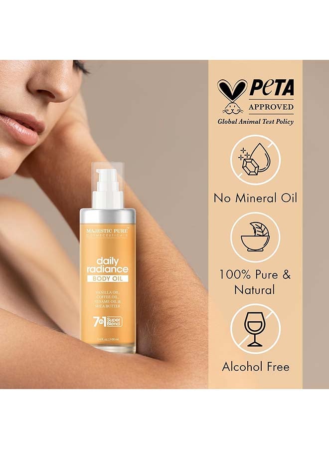 Majestic Pure Vanilla Body Oil - 100% Pure And Natural with Shea Butter, Coffee, Sesame Oils- After Shower Body Oils for Women and Men - Scented, Radiant, Firming Massage Oil - 100ml - Image 4