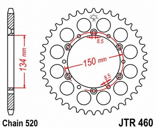 JT Sprockets JTR460.39 39T Steel Rear Sprocket   black - Image 2