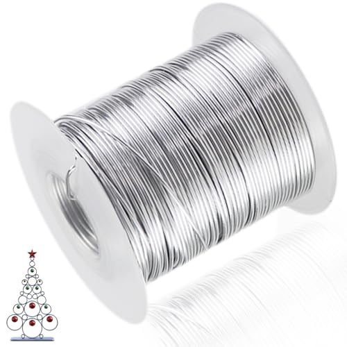 TKYZMS 164 Feet Ultra-Soft 18 Gauge Aluminum Wire - 1mm Bendable Metal Craft Wire for Jewelry Making, Sculpting, Floral Wreath & DIY Christmas Ornaments (Silver) - Image 1