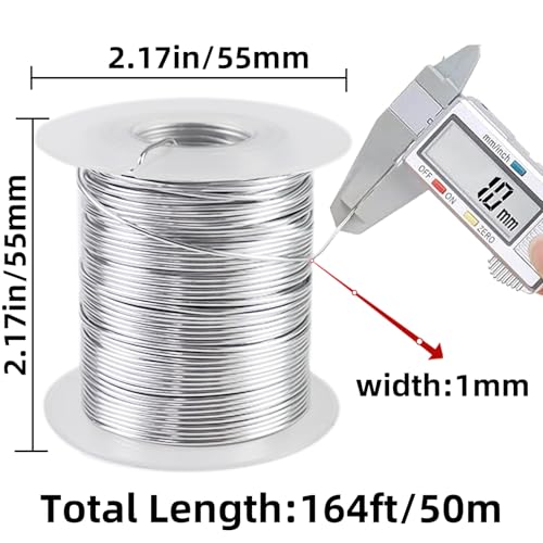 TKYZMS 164 Feet Ultra-Soft 18 Gauge Aluminum Wire - 1mm Bendable Metal Craft Wire for Jewelry Making, Sculpting, Floral Wreath & DIY Christmas Ornaments (Silver) - Image 3