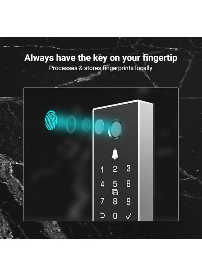 إيزفيز قفل باب ذكي DL03 برو بخاصية الغلق التلقائي مزود بـ 5 طرق للفتح بما في ذلك بصمة الإصبع وإمكانية كشف محاولات الاختراق مناسب للأبواب بسمك من 20 إلى 65 ملم مع إمكانية الفتح عن بُعد عبر التطبيق من EZVIZ - Image 2