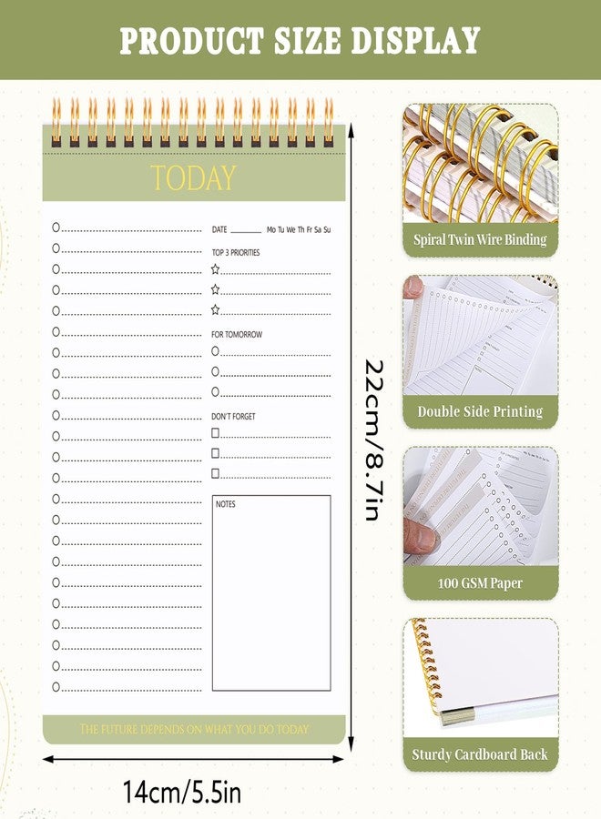Thboxes 2 Packs To Do List Notepad, Totally 208 Pages To Do List Notebook A5 Undated Daily Planner Notepad with Transparent Cover and Task Checklist Home Office School Supplies, Simple Style - Image 2