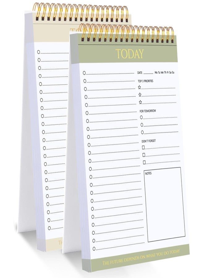 Thboxes 2 Packs To Do List Notepad, Totally 208 Pages To Do List Notebook A5 Undated Daily Planner Notepad with Transparent Cover and Task Checklist Home Office School Supplies, Simple Style - Image 1