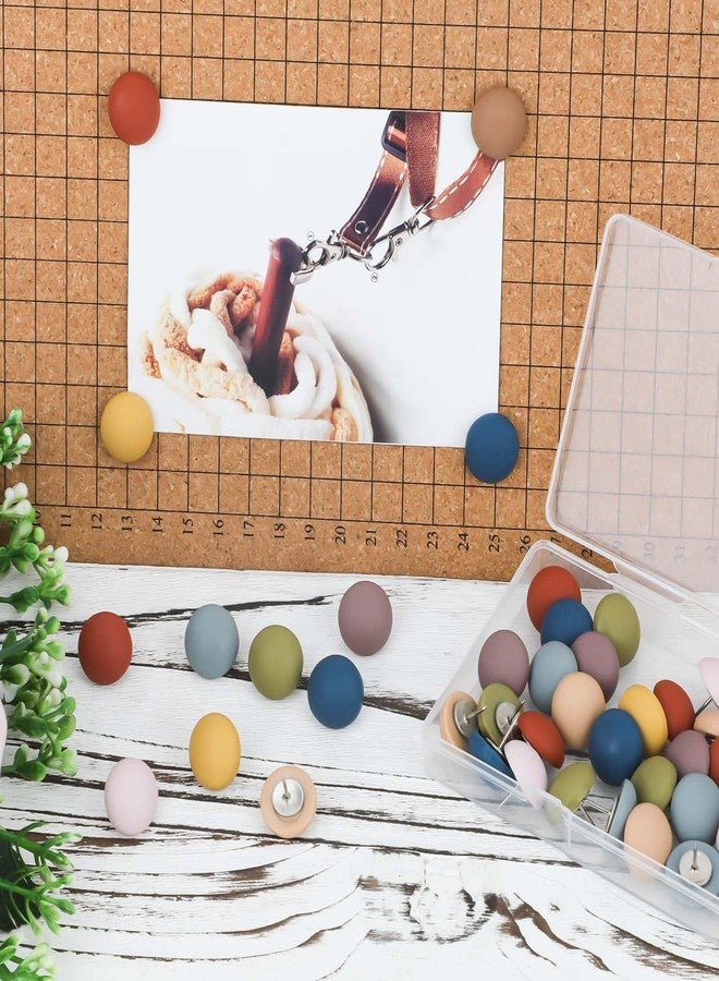 XIHIRCD 40pcs Matte Push Pins, Resin Push Pins Thumb Tacks for Cork Board Thumb Tacks for Cork Board Drawing Pins Decorative Push Pins Map Pins for Whiteboard Posters Photos - Image 4
