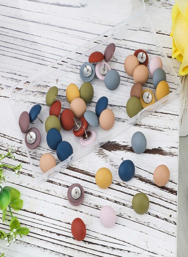 XIHIRCD 40pcs Matte Push Pins, Resin Push Pins Thumb Tacks for Cork Board Thumb Tacks for Cork Board Drawing Pins Decorative Push Pins Map Pins for Whiteboard Posters Photos - Image 3