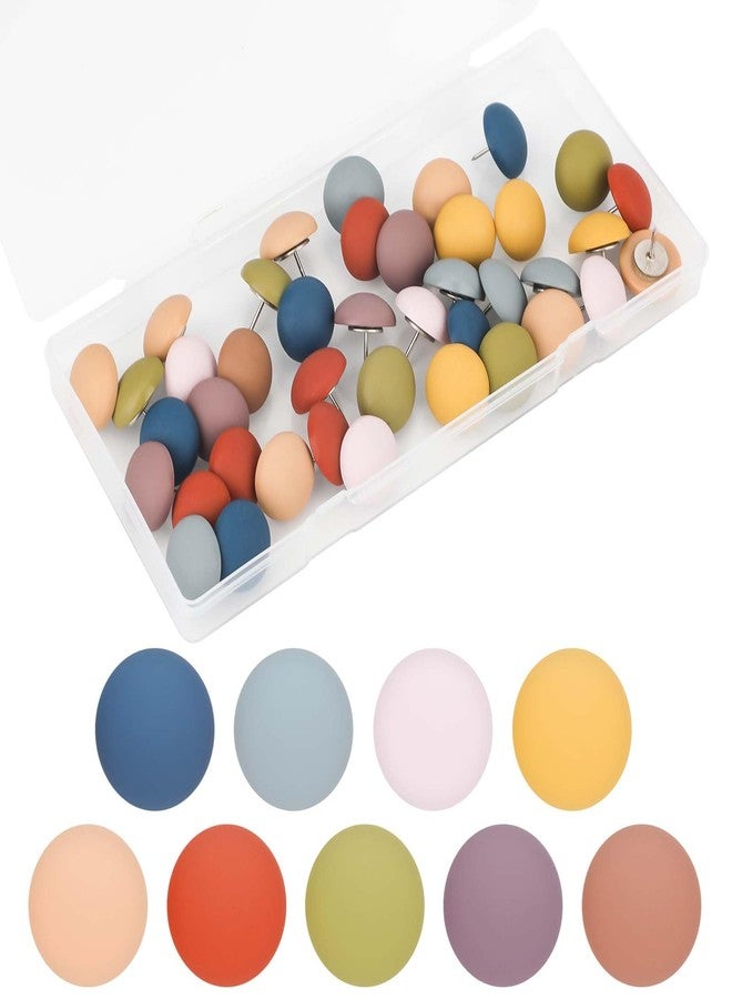 XIHIRCD 40pcs Matte Push Pins, Resin Push Pins Thumb Tacks for Cork Board Thumb Tacks for Cork Board Drawing Pins Decorative Push Pins Map Pins for Whiteboard Posters Photos - Image 1