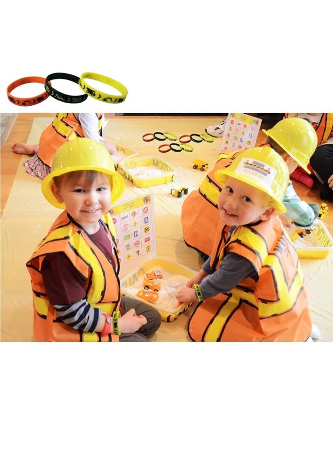 CupaPlay 24PCS Construction Zone Party Favors Rubber Bracelets - Construction Birthday Party Supplies Car Decorations Goodie Bag Stuffers Slicone Wristbands - Image 3