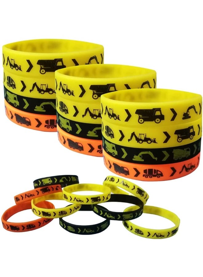 CupaPlay 24PCS Construction Zone Party Favors Rubber Bracelets - Construction Birthday Party Supplies Car Decorations Goodie Bag Stuffers Slicone Wristbands - Image 5